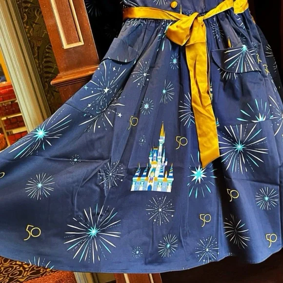 NWOT Disney Parks Walt Disney World 50th Anniversary Celebration Dress Sz Medium - Picture 9 of 16